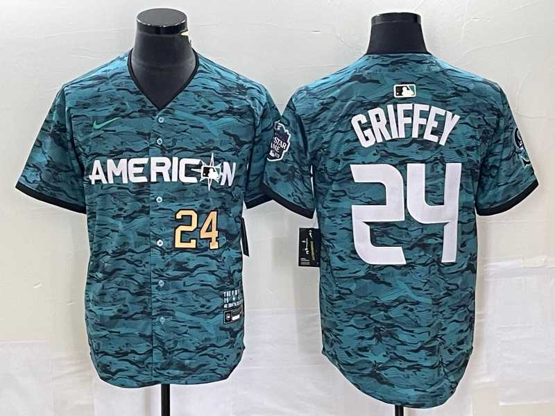 Men%27s Seattle Mariners #24 Ken Griffey Number Teal 2023 All Star Cool Base Stitched Jersey->san diego padres->MLB Jersey